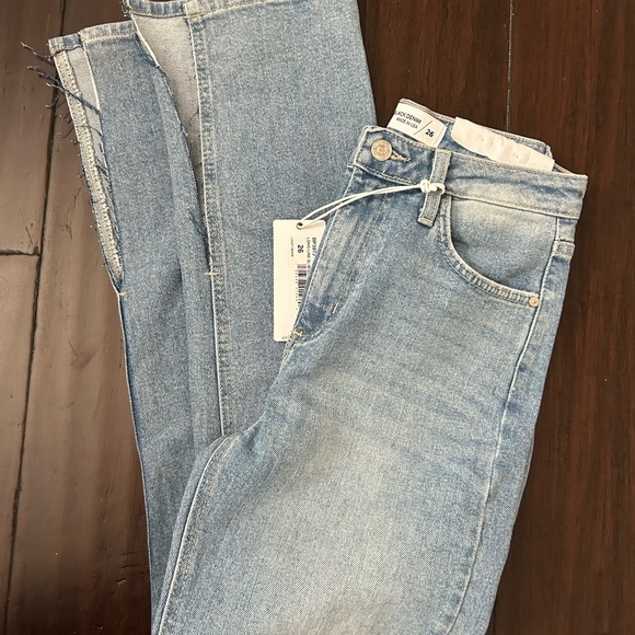 NWT Just Black Denim Blue Women's Jeans Size 26 Long Line Slim Slit Straight - Picture 7 of 7